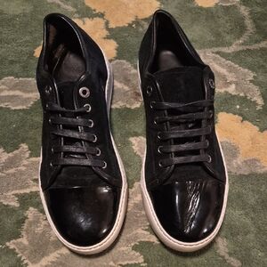 Lanvin Black and White Leather Sneakers